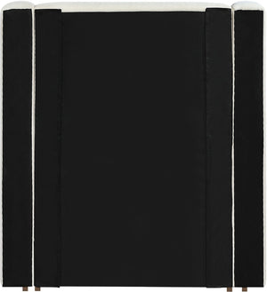 Meridian Furniture Solange Winged Linen Upholstered Twin Bed with Walnut Base for Modern Bedrooms SolangeCream-T
