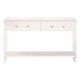 Essentials for Living Sonia Shagreen Console Table 6111.PRL-SHG/BBRS Pearl Shagreen, Lucite, Brushed Brass