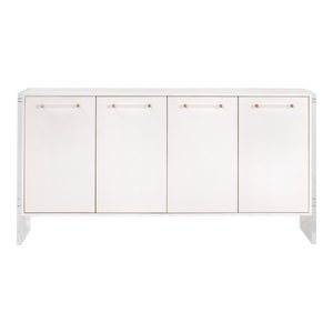 Essentials For Living Sonia Shagreen Media Sideboard: Elegant Faux Stingray Design, Modern Accents, Spacious Storage Solutions Pearl Shagreen,Lucite,Brushed Brass Faux Shagreen Resin,Solid Rubberwood,Solid Beech,Mdf,Acrylic,Metal 6110.Prl-shg/Bbrs