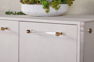 Essentials For Living Sonia Shagreen Media Sideboard: Elegant Faux Stingray Design, Modern Accents, Spacious Storage Solutions Pearl Shagreen,Lucite,Brushed Brass Faux Shagreen Resin,Solid Rubberwood,Solid Beech,Mdf,Acrylic,Metal 6110.Prl-shg/Bbrs