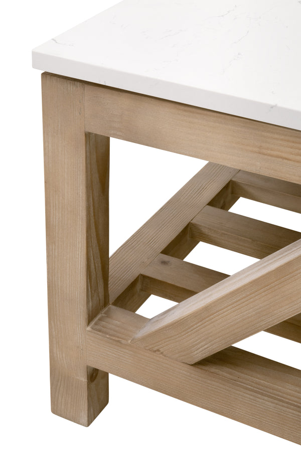 Spruce Coffee Table Smoke Gray Pine, White Quartz 8019.SGRY-PNE/WHTQ Essentials for Living