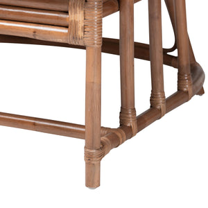 Bali & Pari Stan Handcrafted Natural Rattan Lounge Chair with Removable Cushions