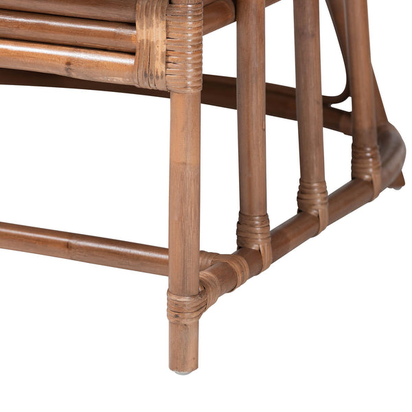 Bali & Pari Stan Handcrafted Natural Rattan Lounge Chair with Removable Cushions