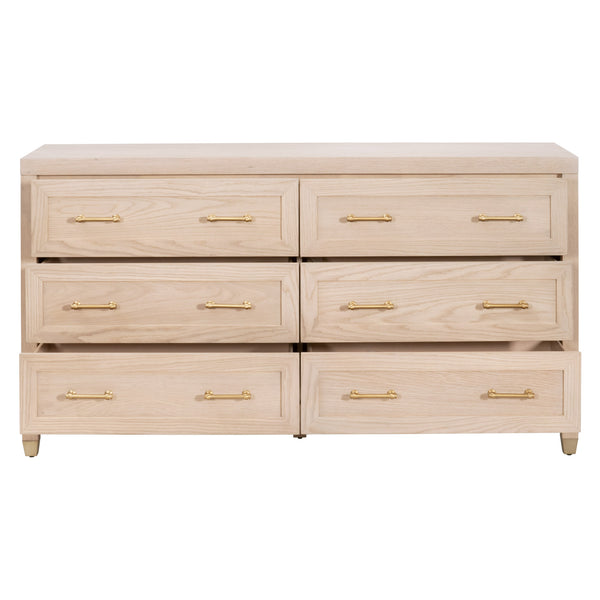 Essentials for Living Stella 6-Drawer Double Dresser 6136.LHON/BBRS Light Honey Oak
