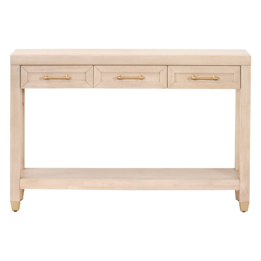 Essentials For Living Stella Narrow Console Table - Stylish Light Honey Oak Design With 3 Drawers & Shelf For Small Spaces Light Honey Oak Solid Oak Wood,Oak Veneer,Mdf,Plywood,Steel Po 6138.Lhon/Bbrs