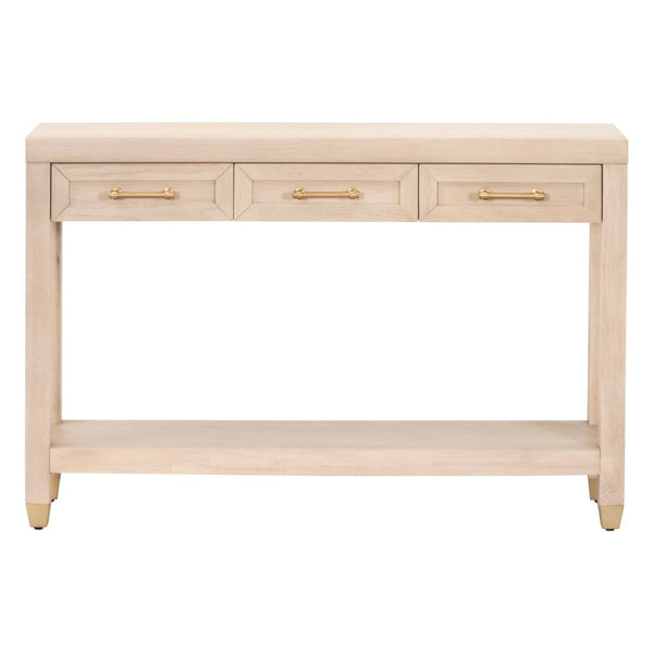 Essentials For Living Stella Narrow Console Table - Stylish Light Honey Oak Design With 3 Drawers & Shelf For Small Spaces Light Honey Oak Solid Oak Wood,Oak Veneer,Mdf,Plywood,Steel Po 6138.Lhon/Bbrs