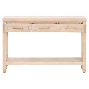 Essentials For Living Stella Narrow Console Table - Stylish Light Honey Oak Design With 3 Drawers & Shelf For Small Spaces Light Honey Oak Solid Oak Wood,Oak Veneer,Mdf,Plywood,Steel Po 6138.Lhon/Bbrs
