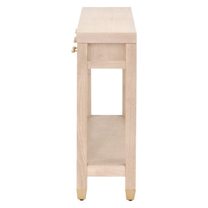 Essentials For Living Stella Narrow Console Table - Stylish Light Honey Oak Design With 3 Drawers & Shelf For Small Spaces Light Honey Oak Solid Oak Wood,Oak Veneer,Mdf,Plywood,Steel Po 6138.Lhon/Bbrs