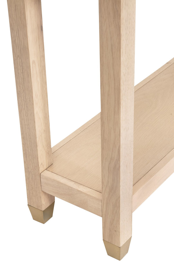 Essentials For Living Stella Narrow Console Table - Stylish Light Honey Oak Design With 3 Drawers & Shelf For Small Spaces Light Honey Oak Solid Oak Wood,Oak Veneer,Mdf,Plywood,Steel Po 6138.Lhon/Bbrs