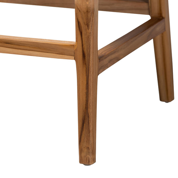Bali & Pari Storsel Handcrafted Rattan Teak Armrest Counter Stool with Cushion
