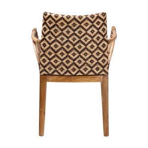 Bali & Pari Storsel Handcrafted Rattan Teak Dining Chair with Cushion Boho Coastal