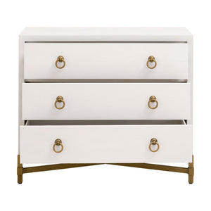 Essentials For Living Strand Shagreen 3-drawer Nightstand - Elegant Pearl White Finish With Gold Accents For Your Bedroom Pearl Shagreen,Brushed Gold Faux Shagreen Resin,Solid Acacia Wood,Plywood,Mdf,Steel Po 6120.Prl-shg/Gld
