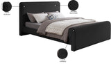 Stylus Black Boucle Fabric King Bed StylusBlack-K Meridian Furniture