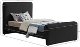 Stylus Black Boucle Fabric Twin Bed StylusBlack-T Meridian Furniture