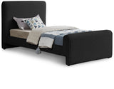 Stylus Black Boucle Fabric Twin Bed StylusBlack-T Meridian Furniture