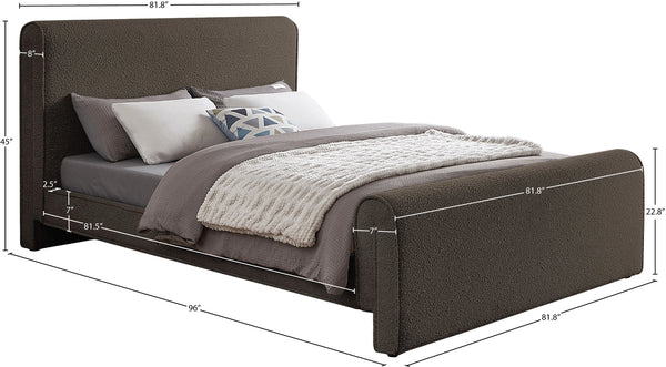 Stylus Brown Boucle Fabric King Bed StylusBrown-K Meridian Furniture