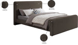 Stylus Brown Boucle Fabric King Bed StylusBrown-K Meridian Furniture