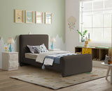 Stylus Brown Boucle Fabric Twin Bed StylusBrown-T Meridian Furniture