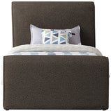 Stylus Brown Boucle Fabric Twin Bed StylusBrown-T Meridian Furniture