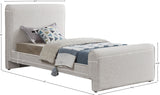 Stylus Cream Boucle Fabric Twin Bed StylusCream-T Meridian Furniture