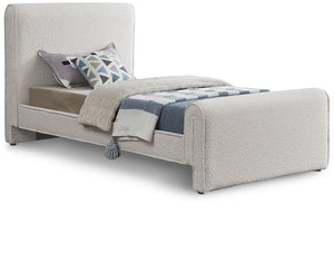 Stylus Cream Boucle Fabric Twin Bed StylusCream-T Meridian Furniture