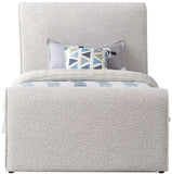 Stylus Cream Boucle Fabric Twin Bed StylusCream-T Meridian Furniture