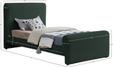 Stylus Green Boucle Fabric Twin Bed StylusGreen-T Meridian Furniture