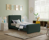 Stylus Green Boucle Fabric Twin Bed StylusGreen-T Meridian Furniture