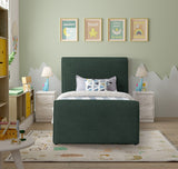 Stylus Green Boucle Fabric Twin Bed StylusGreen-T Meridian Furniture