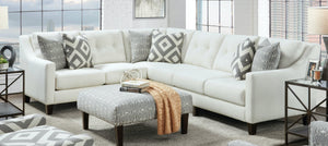 Fusion Sugarshack Glacier 33r Off White Sectional Sofa With Reversible Cushions & 6 Stylish Pillows Off White Ws,100% Polypropylene 52b-31l, 33r Sugarshack Glacier Sectional