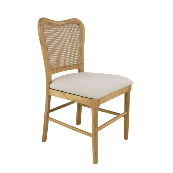Zeugma Susan Dining Chair - Elegant Organic Wood Finish With Soft Beige Linen Fabric, Comfortable & Stylish   Fc53s