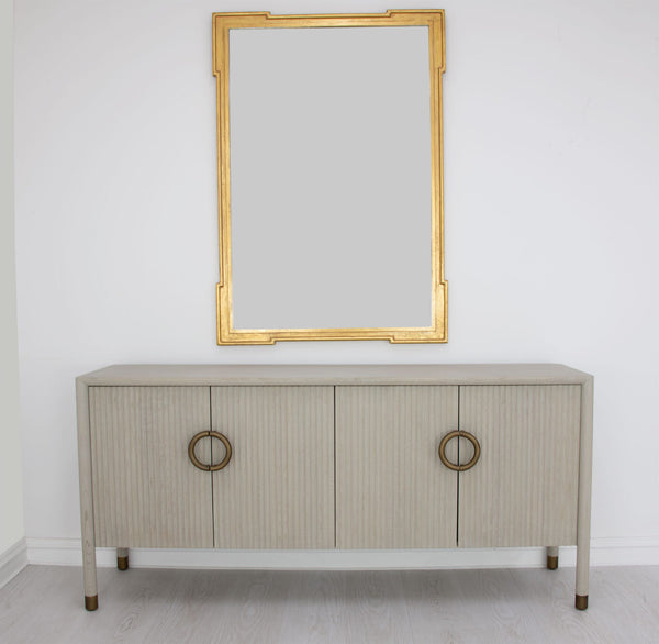 Zeugma Sydney Buffet - Elegant Light Grey Solid Wood Storage Solution With 4 Spacious Drawers & Shelf Light Grey Natural Wood Finish Solid Wood Sydney Buffet