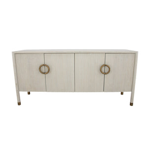 Zeugma Sydney Buffet - Elegant Light Grey Solid Wood Storage Solution With 4 Spacious Drawers & Shelf Light Grey Natural Wood Finish Solid Wood Sydney Buffet