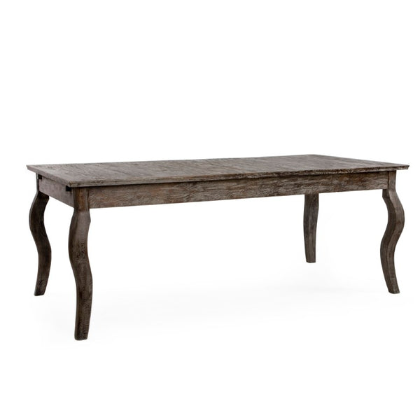 Zentique Rhone Oak Dining Table with Minimalist Tapered Legs, Solid Oak Craftsmanship & Durable Finish for Everyday Elegance Limed Charcoal Oak T001 E271