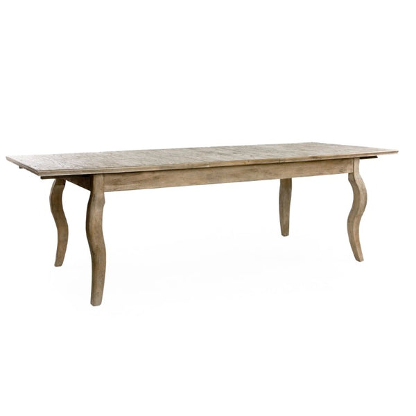 Zentique Rhone Solid Oak Dining Table — Spacious 99" Top, Seats 4–6, Durable Warm Grain, Modern-Classic Appeal T001 E272