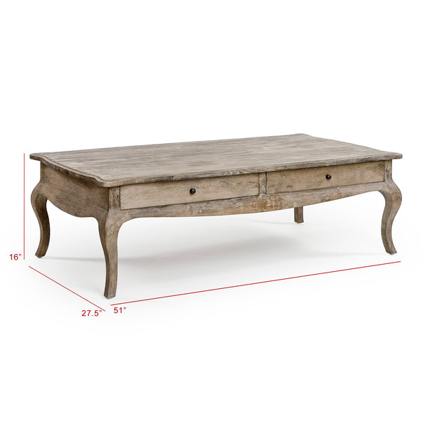 Arles Coffee Table Limed Grey Oak T013 E272 Zentique
