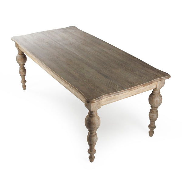 Zentique Felicia Solid Oak Dining Table — Seats 6, Durable Smooth Finish, Tapered Legs for Timeless Style T015 E272 298