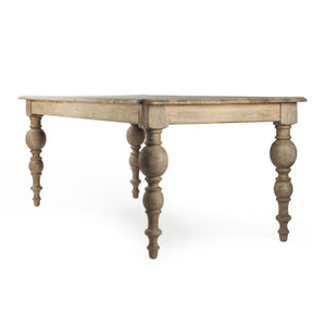 Zentique Felicia Solid Oak Dining Table — Seats 6, Durable Smooth Finish, Tapered Legs for Timeless Style T015 E272 298