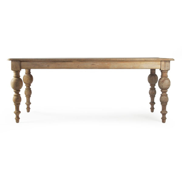 Zentique Felicia Solid Oak Dining Table — Seats 6, Durable Smooth Finish, Tapered Legs for Timeless Style T015 E272 298
