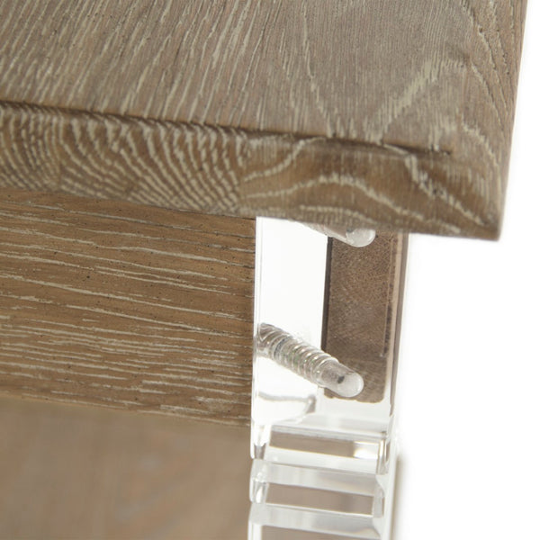 Zentique Claude Acrylic End Table - Modern Elegance With Limed Grey Oak Base & Clear Top For Stylish Living Spaces Limed Grey,Clear Acrylic Oak,Acrylic T019 E272 Arc