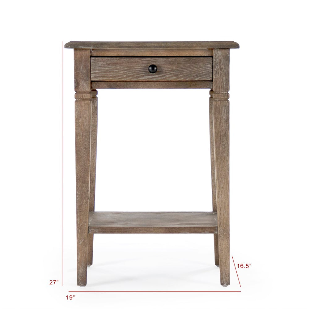 Claude End Table Limed Grey Oak T019 E272 Zentique