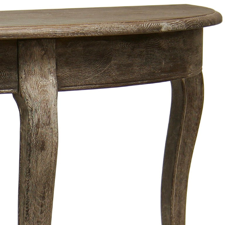 Zentique Maison Demi Lune Wall Console Oak Half-Moon Floating Shelf — Solid Oak, Space-Saving Entryway Accent (98 chars) T030 E271