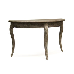 Zentique Maison Demi Lune Wall Console Oak Half-Moon Floating Shelf — Solid Oak, Space-Saving Entryway Accent (98 chars) T030 E271