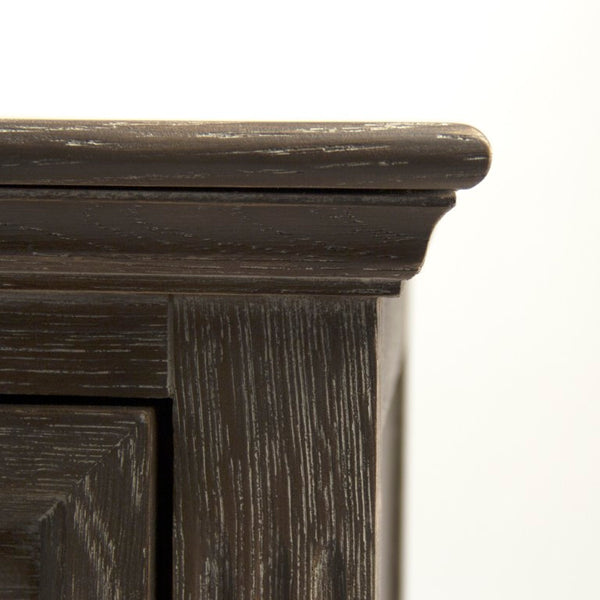 Zentique Albert Buffet Solid Oak Sideboard with Generous Storage, Timeless Craftsmanship, Warm Finish for Dining & Living Rooms Limed Charcoal Oak T105 E271