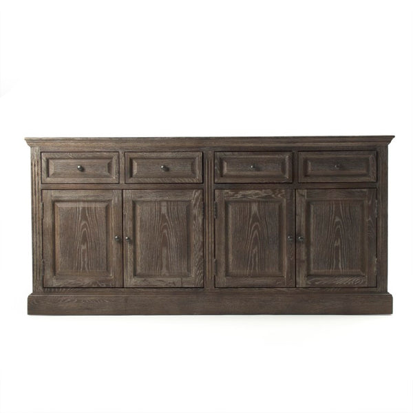 Zentique Albert Buffet Solid Oak Sideboard with Generous Storage, Timeless Craftsmanship, Warm Finish for Dining & Living Rooms Limed Charcoal Oak T105 E271
