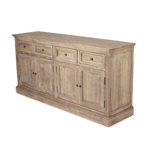 Zentique Albert Buffet Solid Oak Sideboard with Generous Storage, Timeless Craftsmanship, Warm Finish for Dining & Living Rooms Limed Grey Oak T105 E272