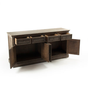 Zentique Albert Buffet Solid Oak Sideboard with Generous Storage, Timeless Craftsmanship, Warm Finish for Dining & Living Rooms Limed Charcoal Oak T105 E271