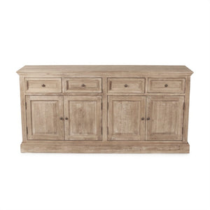 Zentique Albert Buffet Solid Oak Sideboard with Generous Storage, Timeless Craftsmanship, Warm Finish for Dining & Living Rooms Limed Grey Oak T105 E272