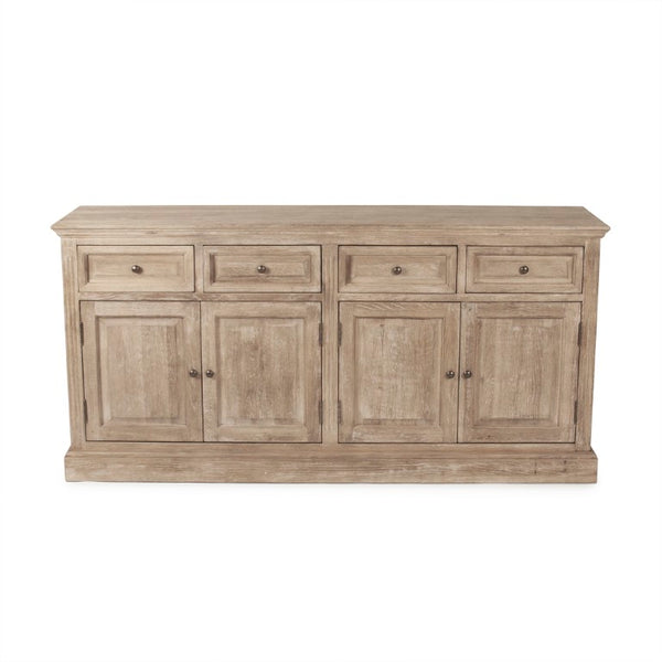 Zentique Albert Buffet Solid Oak Sideboard with Generous Storage, Timeless Craftsmanship, Warm Finish for Dining & Living Rooms Limed Grey Oak T105 E272