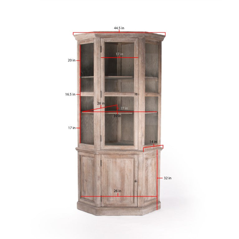 Zentique Edgar Solid Oak Cabinet with Adjustable Shelves, Compact Vertical Storage, Timeless Minimalist Design T116 E272